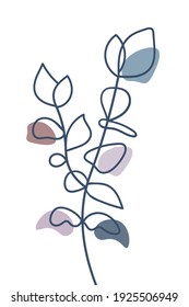 Boho wall art, Printable Leaves,  Eucalyptus leaf poster, Tropical plant print. Abstract, minimalism.