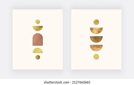 Boho wall art prints with geometric modern shapes