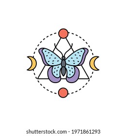 Boho-chic color line icon. Isolated vector element. Outline pictogram for web page, mobile app, promo