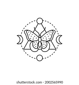 Boho-chic color line icon. Isolated vector element. Outline pictogram for web page, mobile app, promo