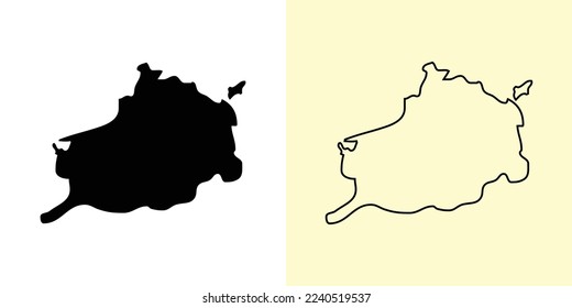 Bohol map, Philippines, Asia. Filled and outline map designs. Vector illustration