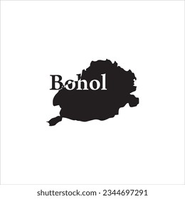 Bohol Philippinen-Karte und schwarzes Buchstabendesign auf weißem Hintergrund