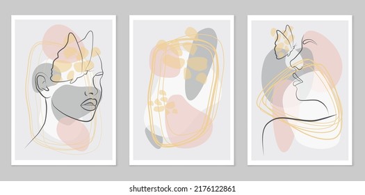 Decoración de estilo boho en las paredes. Forma orgánica. Composición de cifras simples. El fondo del diseño de la portada del folleto. Pintura abstracta moderna. Patrón vectorial.