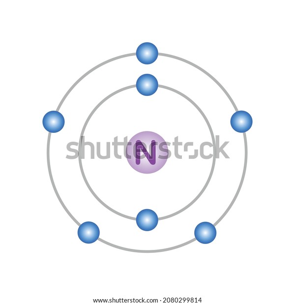 Bohr Structure Nitrogen Atomic Physics Stock Vector (Royalty Free ...