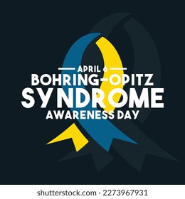Bohring-Opitz Syndrome Awareness Day. April 6. Flat design vector. Poster, banner, card, background. Eps 10.