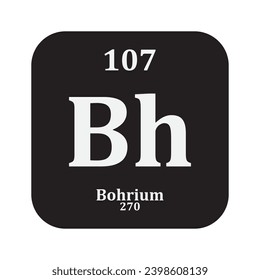Bohrium chemistry icon,chemical element in the periodic table