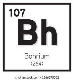 Icono del vector del elemento Bohrium, elemento de tabla periódica