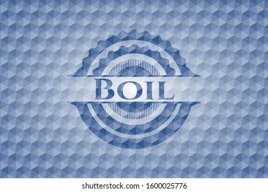 Boil blue emblem with geometric pattern. Vector Illustration. Detailed.