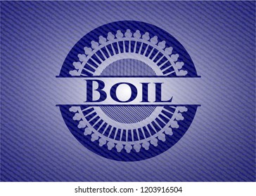 Boil emblem with denim high quality background
