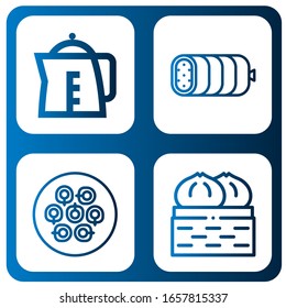 boil icon set. Collection of Kettle, Boiled, Dumpling icons