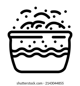 boil water for cooking dumpling line icon vector. boil water for cooking dumpling sign. isolated contour symbol black illustration
