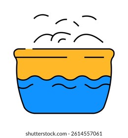 boil water for cooking dumpling line icon vector. boil water for cooking dumpling sign. isolated symbol illustration
