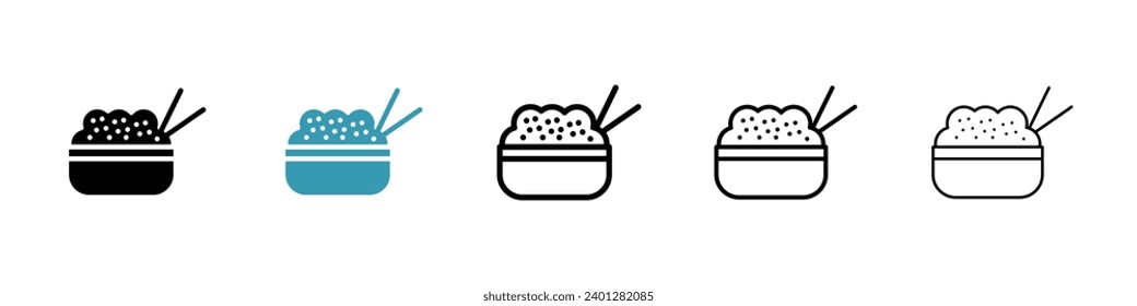 Boiled bowl vector icon set. Boiled bowl vector illustration for UI designs.