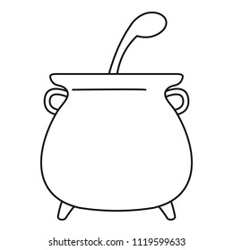 Boiled cauldron icon. Outline boiled cauldron vector icon for web design isolated on white background