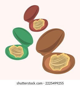 Boiled clams flat vector illustration. Seafood boiled clams cartoon vector illustration for graphic design and decorative element