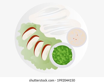 Boiled Dolly Fish with Dip
