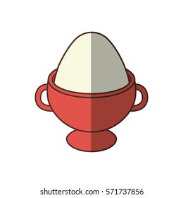 boiled egg breakfast food nutrition shadow vector illustration eps 10