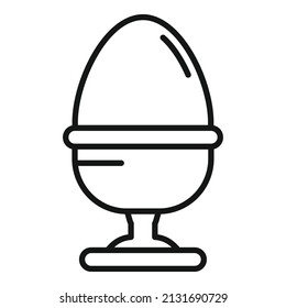 Vector de contorno del icono de desayuno de huevo hervido. Alimentos saludables. Menú de comidas
