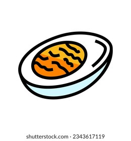 boiled egg chicken color icon vector. boiled egg chicken sign. isolated symbol illustration