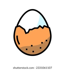 boiled egg chicken farm food color icon vector. boiled egg chicken farm food sign. isolated symbol illustration