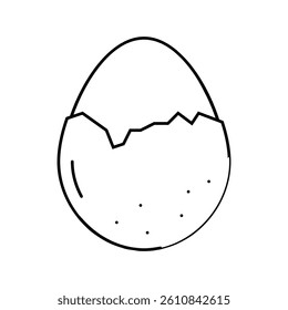 boiled egg chicken farm food line icon vector. boiled egg chicken farm food sign. isolated contour symbol black illustration