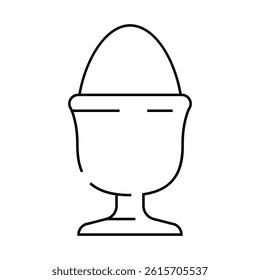 boiled egg chicken farm food line icon vector. boiled egg chicken farm food sign. isolated contour symbol black illustration
