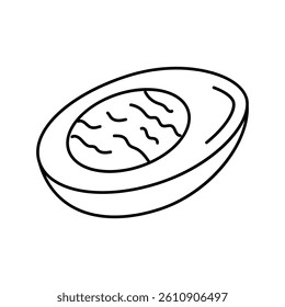 boiled egg chicken line icon vector. boiled egg chicken sign. isolated contour symbol black illustration