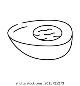 boiled egg chicken line icon vector. boiled egg chicken sign. isolated contour symbol black illustration