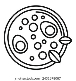 Boiled egg cream soup icon outline vector. Cooking gastronomy. Potage culinary