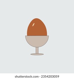 Boiled egg in egg cup for breakfast vector image