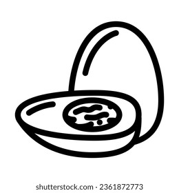 vector de icono de la línea de gallina de corte de huevo hervido. signo de gallina de corte de huevo hervido. símbolo de contorno aislado ilustración negra