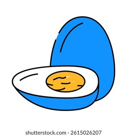 boiled egg cut hen line icon vector. boiled egg cut hen sign. isolated symbol illustration