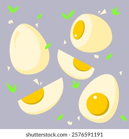 Boiled egg for diet and breakfast. cartoon vector illustration egg. Hard boiled egg