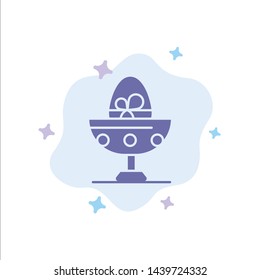 Boiled, Boiled Egg, Easter, Egg, Food Blue Icon on Abstract Cloud Background
