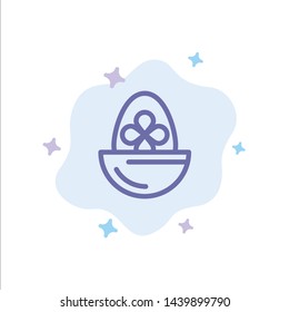 Boiled, Boiled Egg, Easter, Egg, Food Blue Icon on Abstract Cloud Background