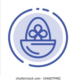 Boiled, Boiled Egg, Easter, Egg, Food Blue Dotted Line Line Icon