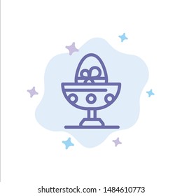 Boiled, Boiled Egg, Easter, Egg, Food Blue Icon on Abstract Cloud Background. Vector Icon Template background
