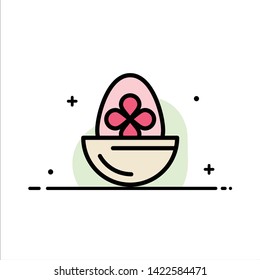 Boiled, Boiled Egg, Easter, Egg, Food  Business Flat Line Filled Icon Vector Banner Template