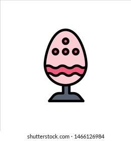 Boiled, Boiled Egg, Easter, Egg, Food  Flat Color Icon. Vector icon banner Template. Vector Icon Template background