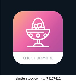 Boiled, Boiled Egg, Easter, Egg, Food Mobile App Button. Android and IOS Line Version
