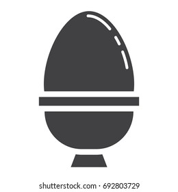 Boiled egg in eggcup glyph icon, food and drink, breakfast sign vector graphics, a solid pattern on a white background, eps 10.