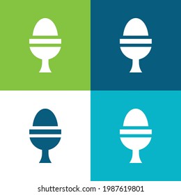 Huevo hervido Plano cuatro colores conjunto mínimo de iconos