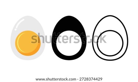 Boiled egg flat vector icon design isolated on a white background. Egg symbol