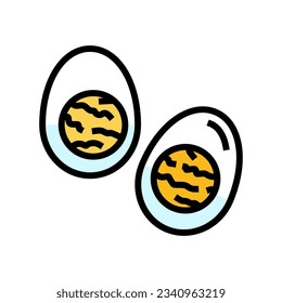 boiled egg food color icon vector. boiled egg food sign. isolated symbol illustration