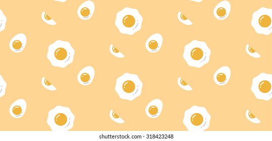 boiled egg and fried egg seamless pattern vector