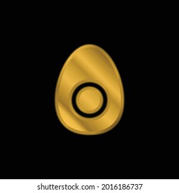 Icono metálico de huevo chapado en oro o vector de logotipo