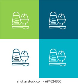 Boiled egg green and blue material color minimal icon or logo design