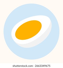 Boiled Egg Half in Circle