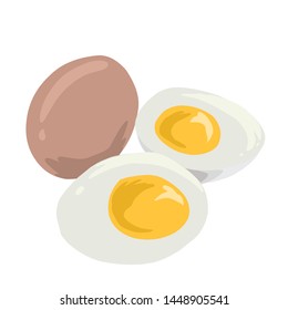 boiled egg and half isolated