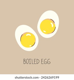 Boiled egg hand drawn illustration. A way to cook eggs, a method for preparing egg dish